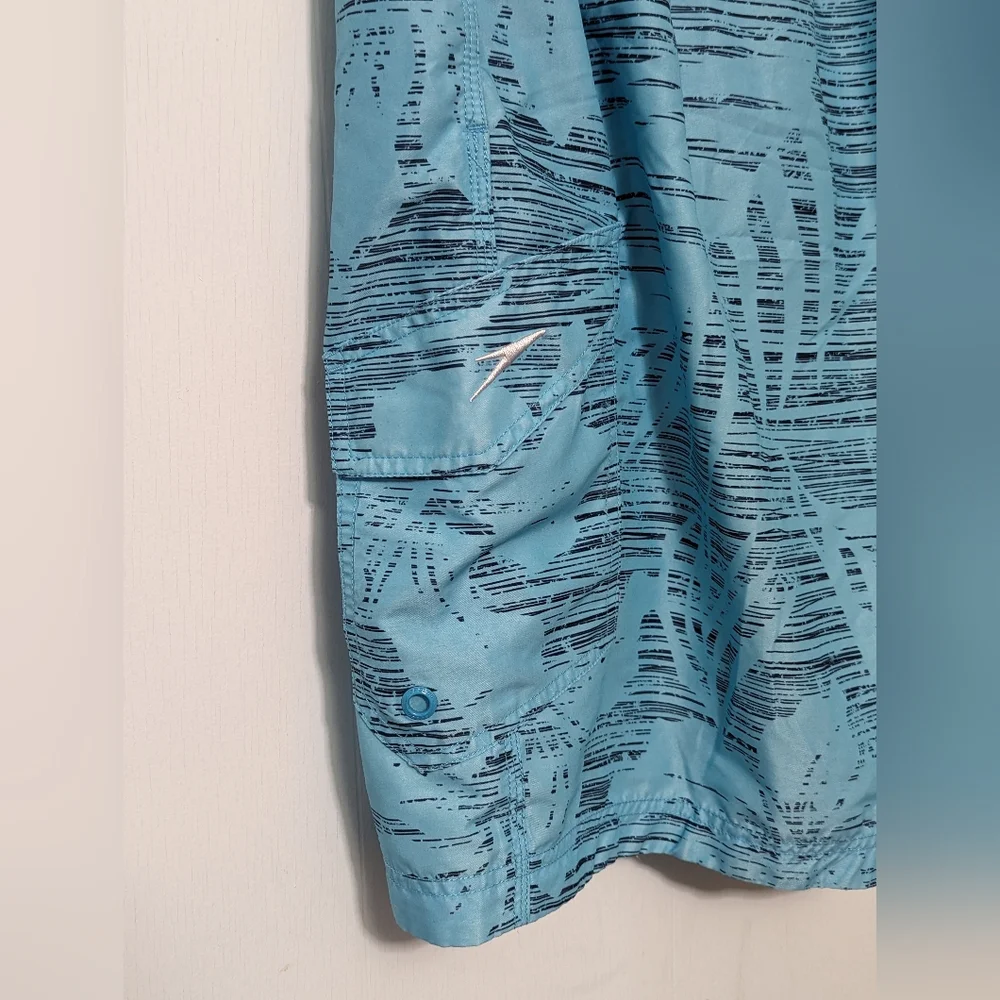 Men's Speedo Board Shorts Blue Size XL Swim Trunks Surf Beach Sports Athletic